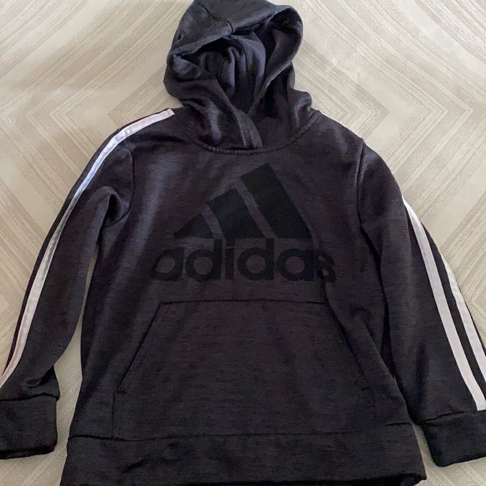 Adidas Boys Front Pocket Hooded Sweatshirt